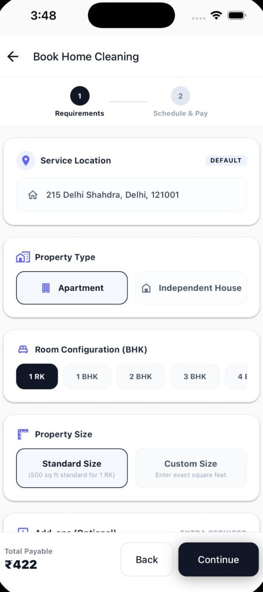 EazyKnock app — customize your booking and confirm